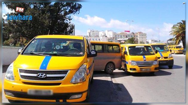 اعتراض مسيرة سيارات التاكسي الفردي والجماعي واللواج باتجاه قصر قرطاج