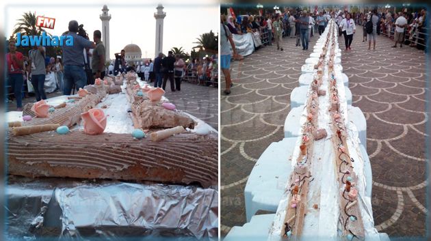 المنستير : إعداد أطول قطعة مرطبات في تونس