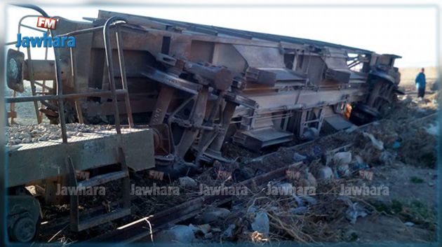 Déraillement d'un train de marchandises à Gafsa