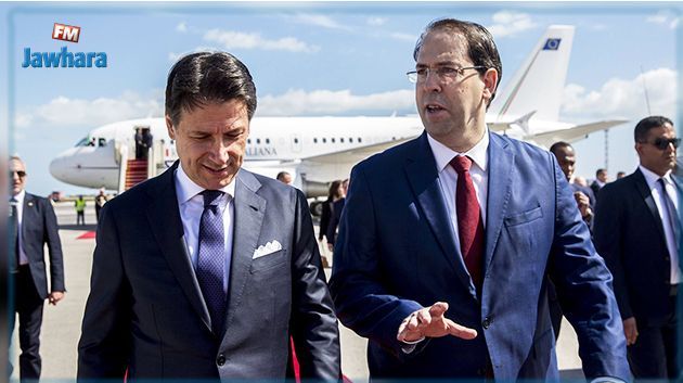 Le président du conseil italien Giuseppe Conte arrive en Tunisie