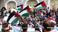 Marche protestataire en solidarité avec le peuple palestinien à l'AV. Habib Bourguiba