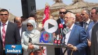 Point de presse de Rached Ghannouchi sur la plage de l