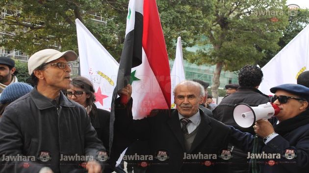  مسيرة لمناهضة التطبيع ومساندة نظام بشار الأسد بشارع الحبيب بورقيبة