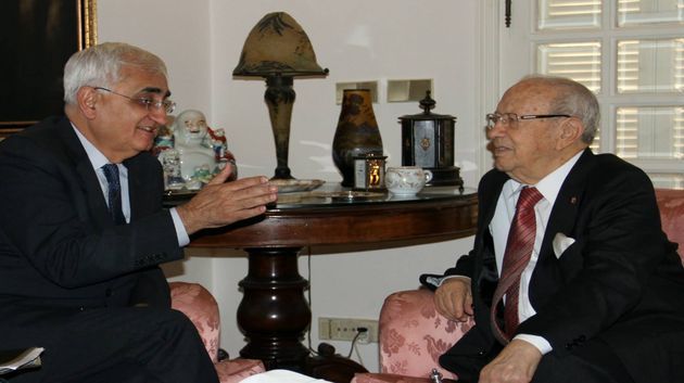 الباجي قايد السبسي يلتقي وزير خارجية الهند