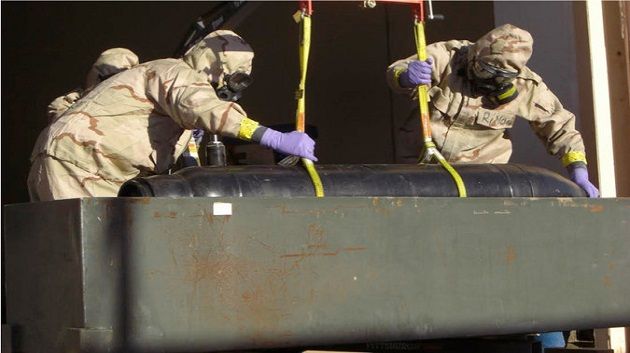 ليبيا : أمريكا تدمر بقايا مخزون الأسلحة الكيميائية للقذافي 