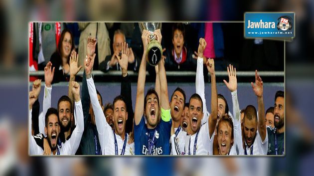 ريال مدريد الاسباني يستهل الموسم بالتتويج بكأس السوبر الأوروبي