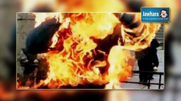 حمام سوسة : شاب يضرم النار في جسده في الطريق العام