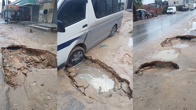 حالة كارثية للطرقات بقصور الساف بعد نزول الامطار