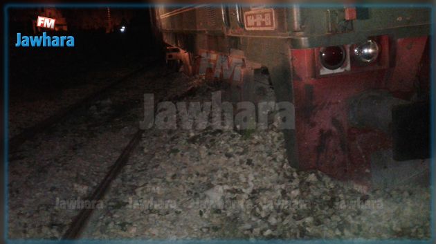 خروج قطار عن السكة قرب محطة جندوبة