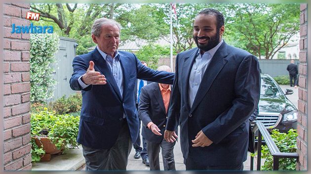 بوش الاب والابن يستقبلان ولي العهد السعودي