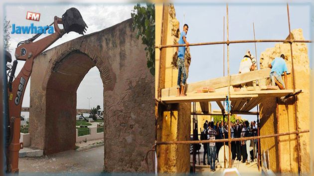 وزير الشؤون الثقافية يعاين أشغال إعادة ترميم قوس القشلة بغار الملح (صور)