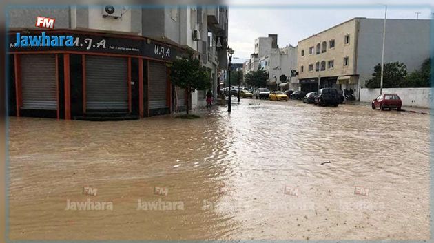 بالصور : أمطار غزيرة في الحمامات