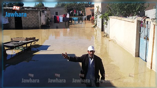 بالصور : منازل غمرتها المياه في عدد من احياء منطقة الطراخنة بجندوبة