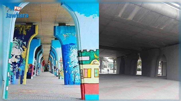 إزالة أعمال فنية على أعمدة 