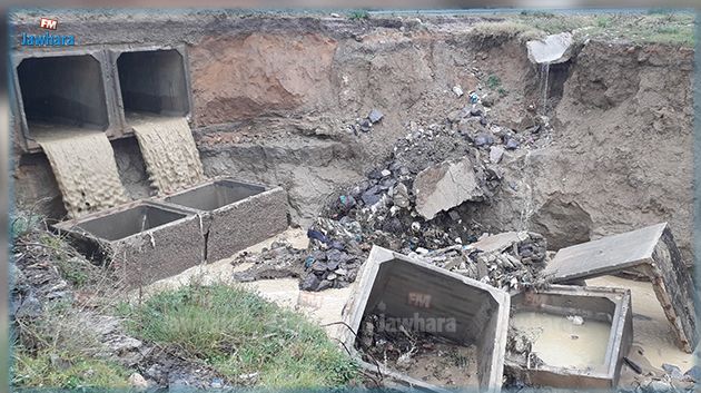 انهيار جزء من المعبر المائي الرابط بين الحمامات وزغوان