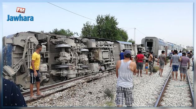  حادث إنقلاب قطار بالقلعة الكبرى : إصابة 12 شخص  من بينهم حالتين خطيرتين 