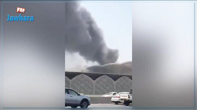 السعودية : لحظة انقاذ محتجزين داخل قطار محترق 