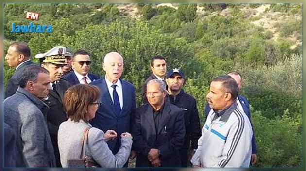 رئيس الجمهورية يؤدي زيارة فجئية لمنطقة حمام بنت الجديدي