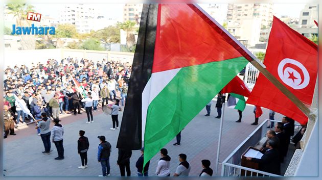 ردّ الجميل لتونس : مدارس غزّة ترفع العلم التّونسي وتردّد النشيد الوطني