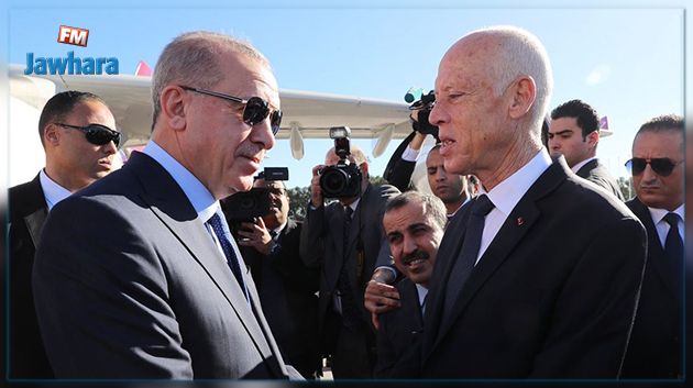 بالصور : قيس سعيّد يستقبل نظيره التركي رجب طيب اردوغان 
