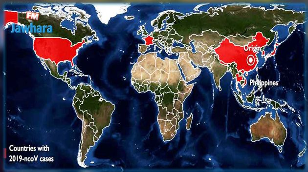 الدول التي سجلت إصابات بفيروس كورونا الجديد 
