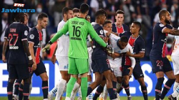 كلاسيكو فرنسا: 12ورقة صفراء و 5 إقصاءات في مباراة سان جيرمان و مارسيليا