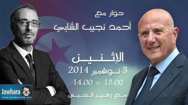 أحمد نجيب الشابي ضيف بوليتيكا الاثنين 3 نوفمبر 2014
