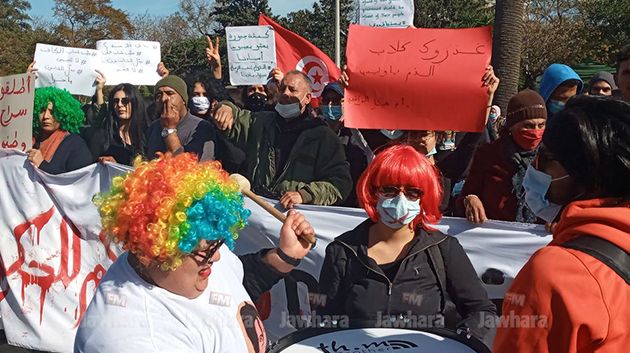 مسيرة احتجاجية في العاصمة لاطلاق سراح الموقوفين والتنديد بمنظومة الحكم 