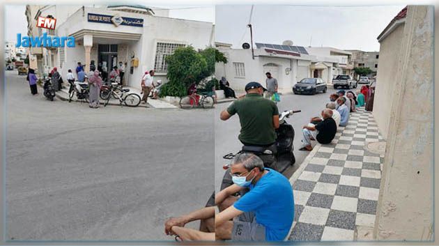 بسبب صرف الجرايات : حالة ازدحام غير مسبوقة أمام مكتب البريد بحمام سوسة الغرابي
