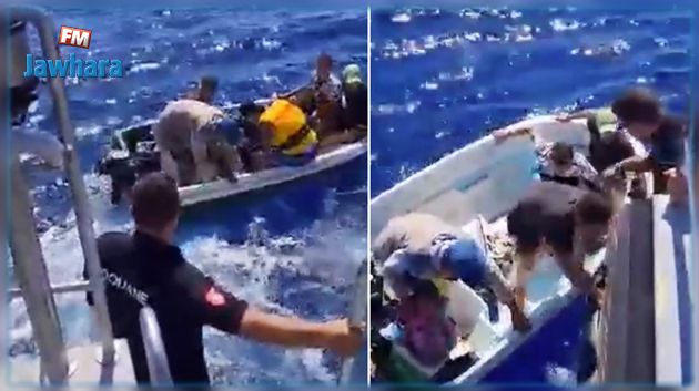 المهدية: إنقاذ 6 أشخاص بعد تسرب المياه إلى مركبهم (فيديو)