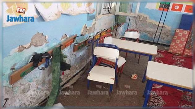 بنقردان: إيقاف الدروس بإحدى المدارس بسبب أقسام متداعية للسقوط (صور)