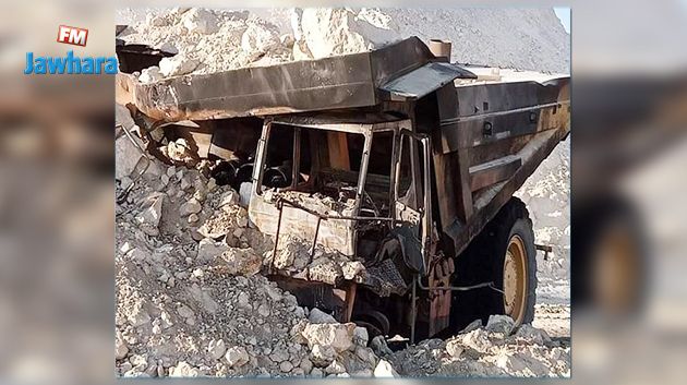 قفصة: إحتراق شاحنة ثقيلة بمقطع للفسفاط