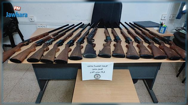 فرقة الحرس الديواني  بمدنين تحجز 14 بندقية صيد مهربة (صور)
