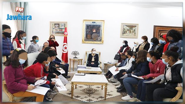 نجلاء بودن تستقبل عددا من أطفال المراكز المندمجة وذوي الاحتياجات الخصوصية