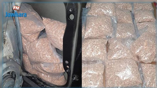 معبر الذهيبة : إحباط محاولة تهريب حوالي 50 ألف قرص مخدر