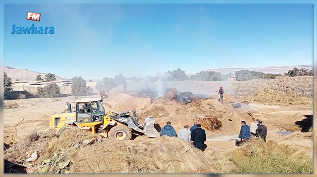 وزارة الصناعة والمناجم والطاقة: فتح بحث تحقيقي اثر حريق بفضاء مادة الحلفاء