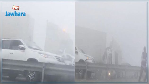 تصادم بين 20 سيارة  : قتيل وعدد من الجرحى في حصيلة أولية