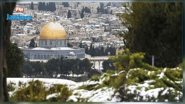 تساقط كثيف للثلوج في القدس المحتلة (فيديو)