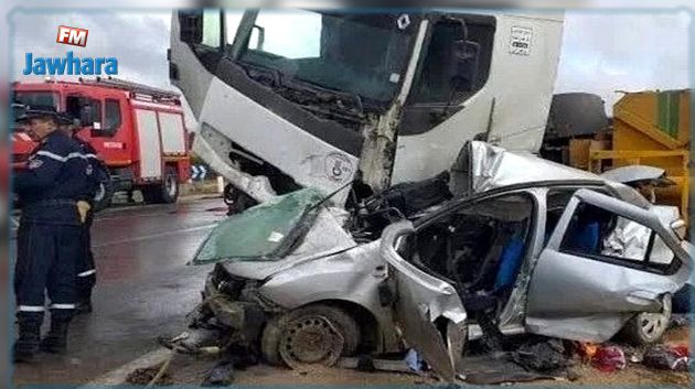 بنزرت : حادث اصطدام شاحنة ثقيلة بعدد من السيارات و الشاحنات