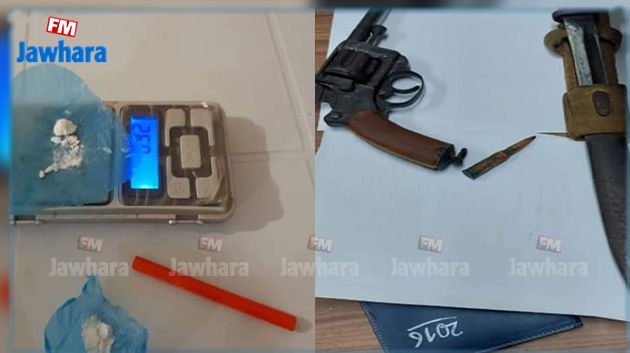 المهدية: إيقاف شخص وحجز مسدّس و كميّة من الكوكايين