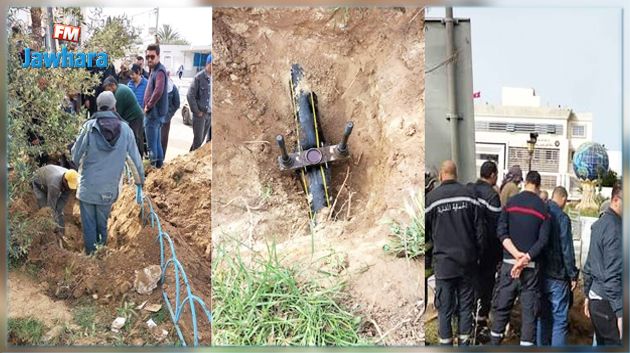 اصلاح العطب الذي طرأ على أنبوب الغاز وسط مدينة المنستير