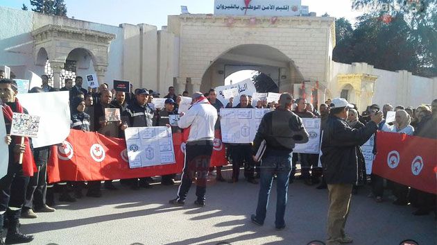 وقفة احتجاجية لسلك الامن بالقيروان