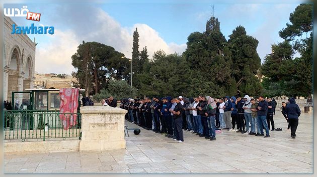 دامت ساعات.. عشرات الفلسطينيين يؤدون أطول صلاة ضحى لمنع المستوطنين من المرور الى الأقصى