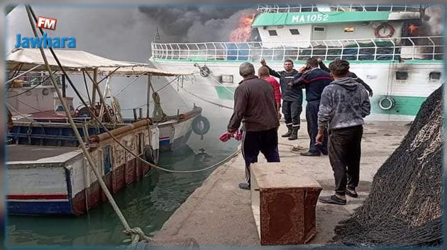 حريق مركب للصيد البحري بميناء صفاقس هو الثالث من نوعه خلال الـ24 ساعة الماضية