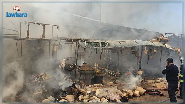 قابس: استكمال المعاينات للمتاجر المُتضررة من حريق سوق 