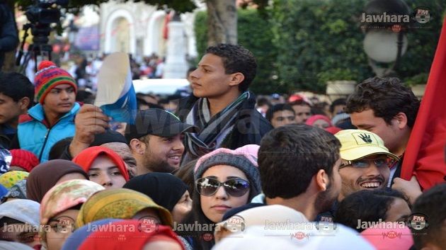 احتفالات النهضة بعيد الثورة في شارع الحبيب بورقيبة