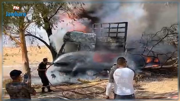 قفصة : احتراق شاحنة و وفاة سائقها