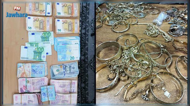 بقيمة 312 ألف دينار: حجز مبالغ من العملة وكمّية من المصوغ المهرب 