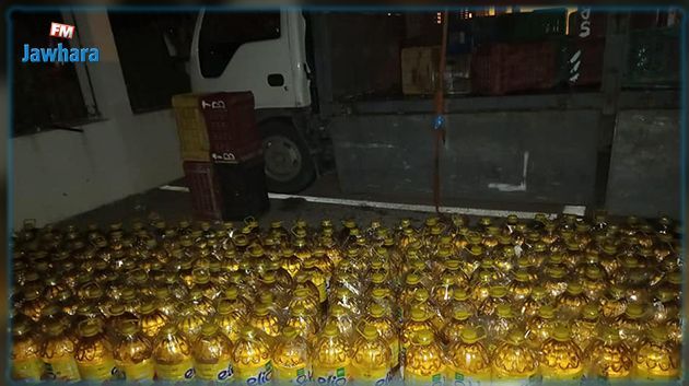 حجز 312 لترا من الزيت النباتي المدعم بمخزن عشوائي