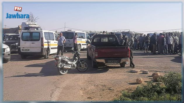 القيروان: غلق الطريق بين القيروان و صفاقس (صور)‎‎